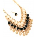 Fashion Black White Necklace Earring Set