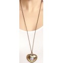 Gold, Silver, Heart Pendant Necklace