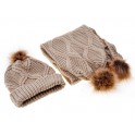 Ladies Knitted Hat and Scarf Set