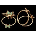 Gold Bow Butterfly Adjustable Rings