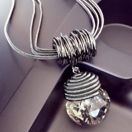 Long Chain Crystal Ball Pendant