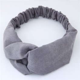 Gray Elastic Knotted Head Wrap