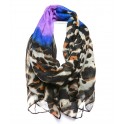 Black Print Two Tone Scarf