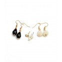 Multi Pearl and Stone Drop Earrings