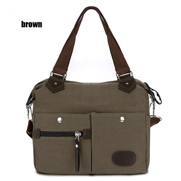 Canvas Multi Pockets shoulder Bag - My Own Fashion Closet LLC