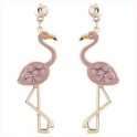 Bird Inspiration Pink Stone Fashion Earrings